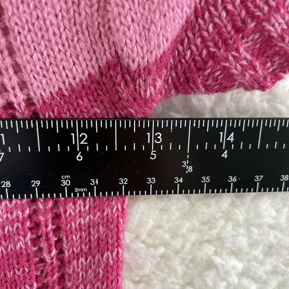 Y2K Early 2000s Dollhouse Pink Striped Hooded Knit Sweater Dress Girls L Large - Picture 4 of 6